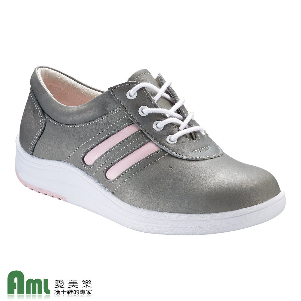愛美樂 Aimeile MIT真皮手工鞋 船型輕量 1301 (灰色) 舒適鞋 休閒鞋 皮鞋 女鞋