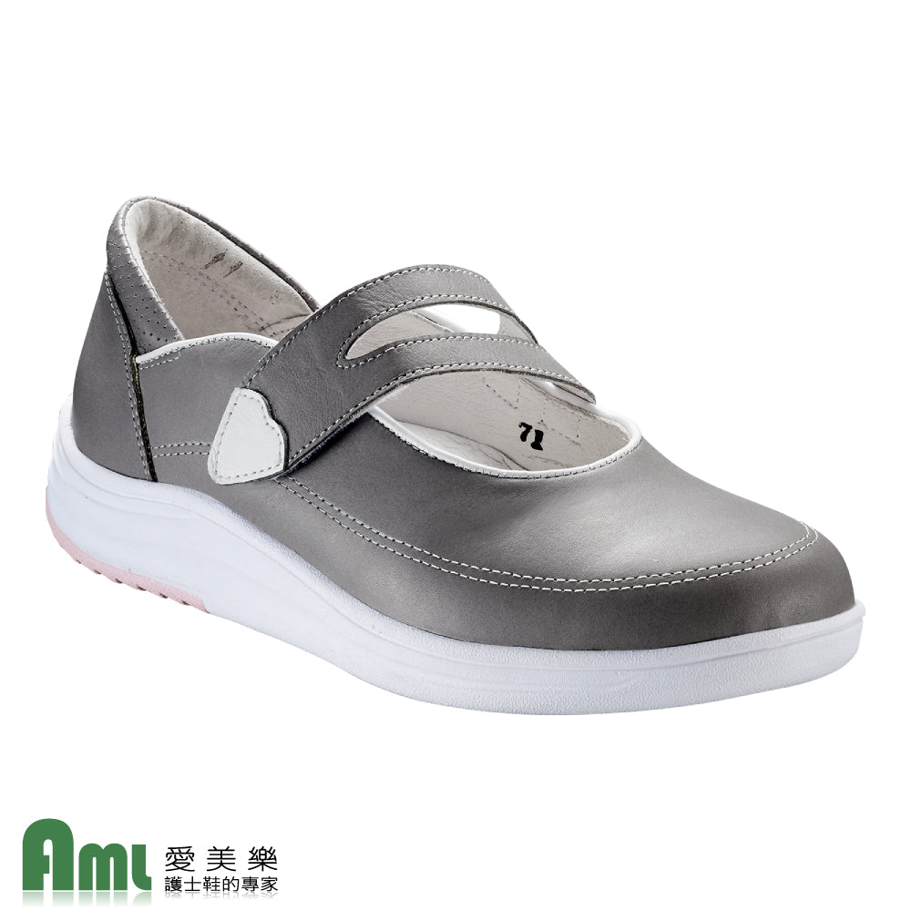 愛美樂 Aimeile MIT真皮手工鞋 船型輕量 1302 (灰色) 舒適鞋 休閒鞋 娃娃鞋 皮鞋 女鞋
