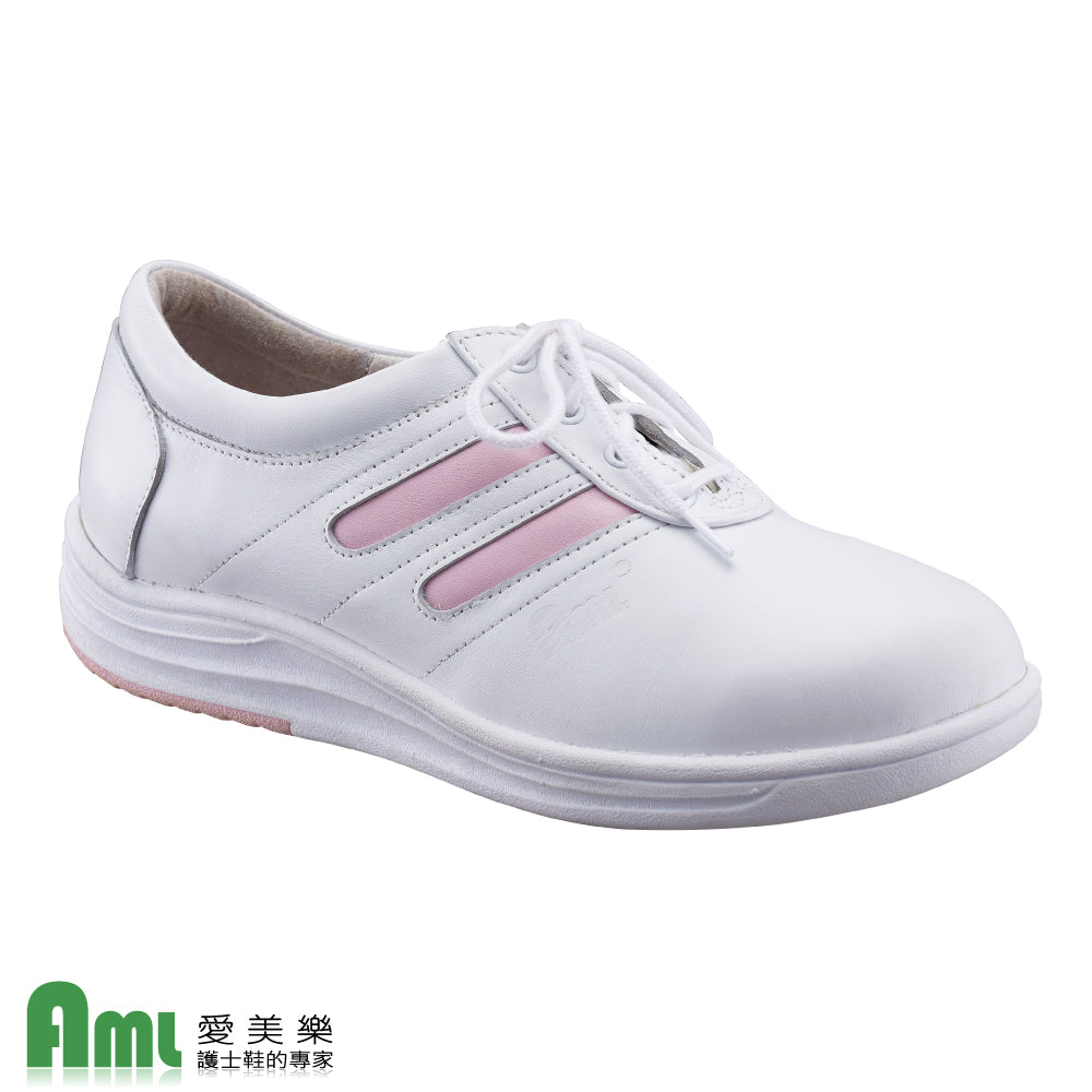 愛美樂 Aimeile MIT真皮手工鞋 船型輕量 1301 (白粉) 舒適鞋 休閒鞋 皮鞋 女鞋