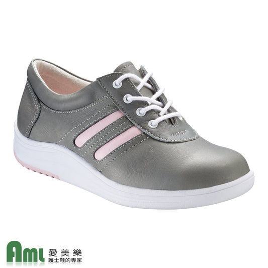 愛美樂 Aimeile MIT真皮手工鞋 船型輕量 1301 (灰色) 舒適鞋 休閒鞋 皮鞋 女鞋