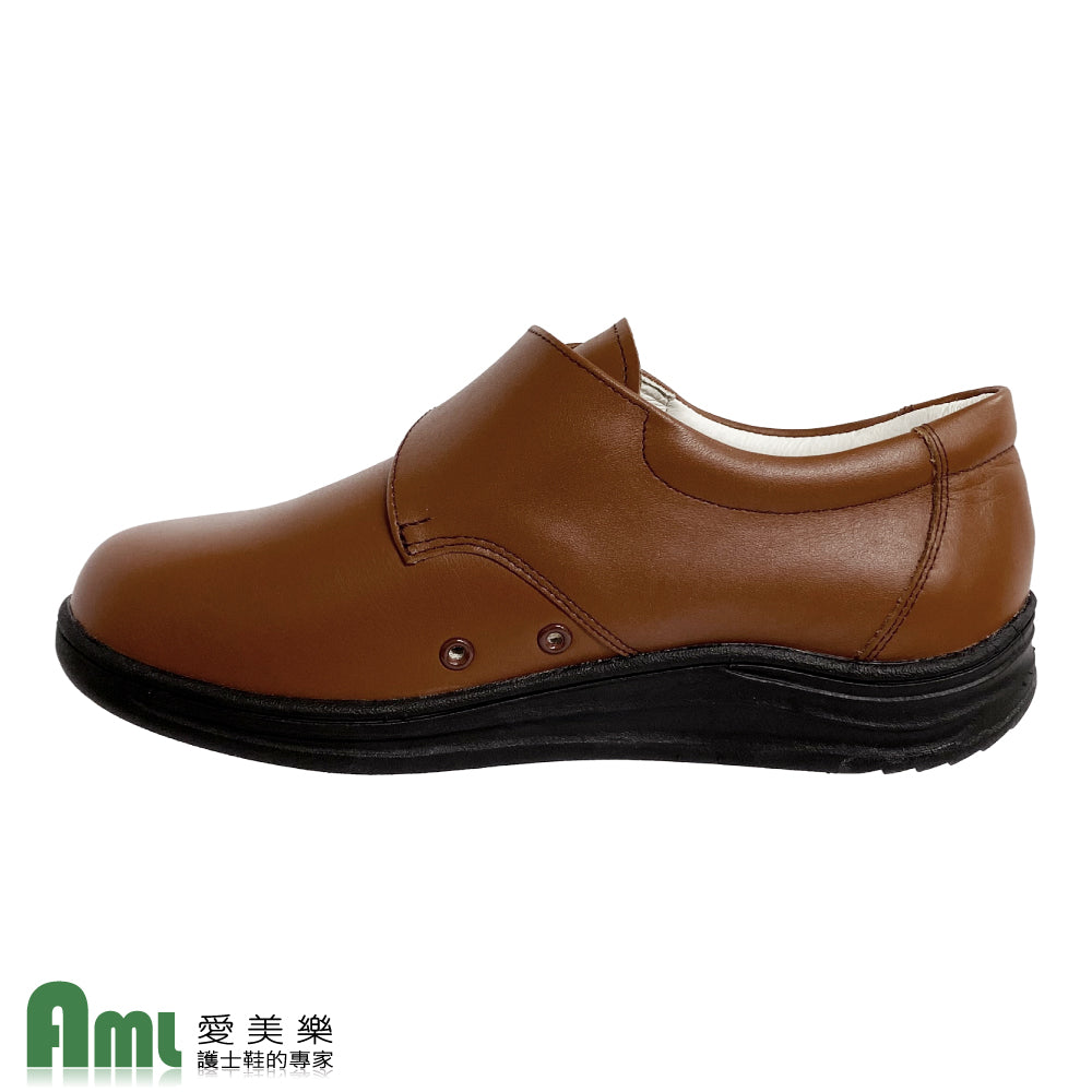 愛美樂 Aimeile MIT真皮手工鞋 船型輕量 1315 (咖啡)  休閒鞋 皮鞋 女鞋 氣墊僧鞋 禪修鞋 居士鞋