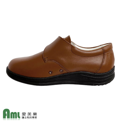 愛美樂 Aimeile MIT真皮手工鞋 船型輕量 1315 (咖啡)  休閒鞋 皮鞋 女鞋 氣墊僧鞋 禪修鞋 居士鞋